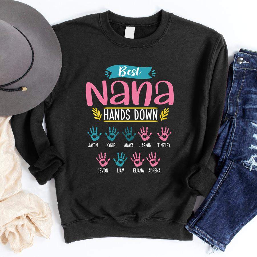 Personalized Best Nana Hands Down Shirt