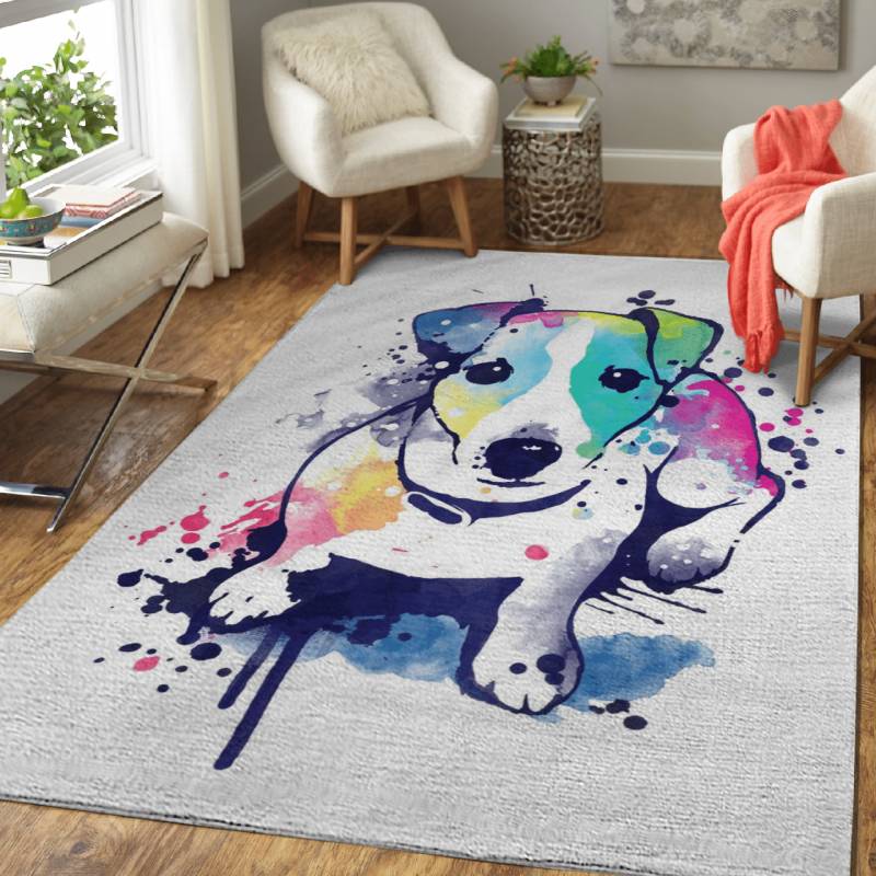 watercolor dog – jack russell terrier – Animals Area Rug Carpet