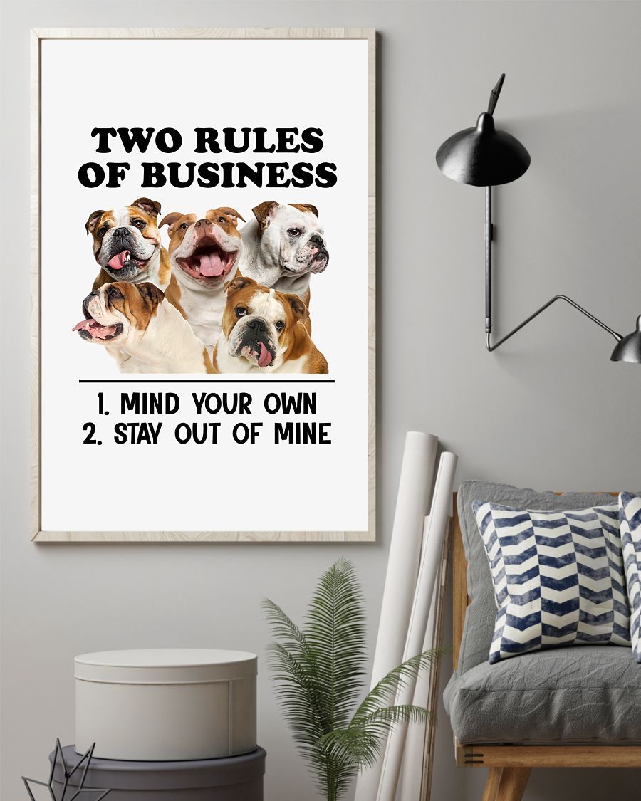 Bulldog Two Rules Of Gift For Dog Mom Canvas And Poster | Wall Decor Visual Art | Mother’S Day Gift