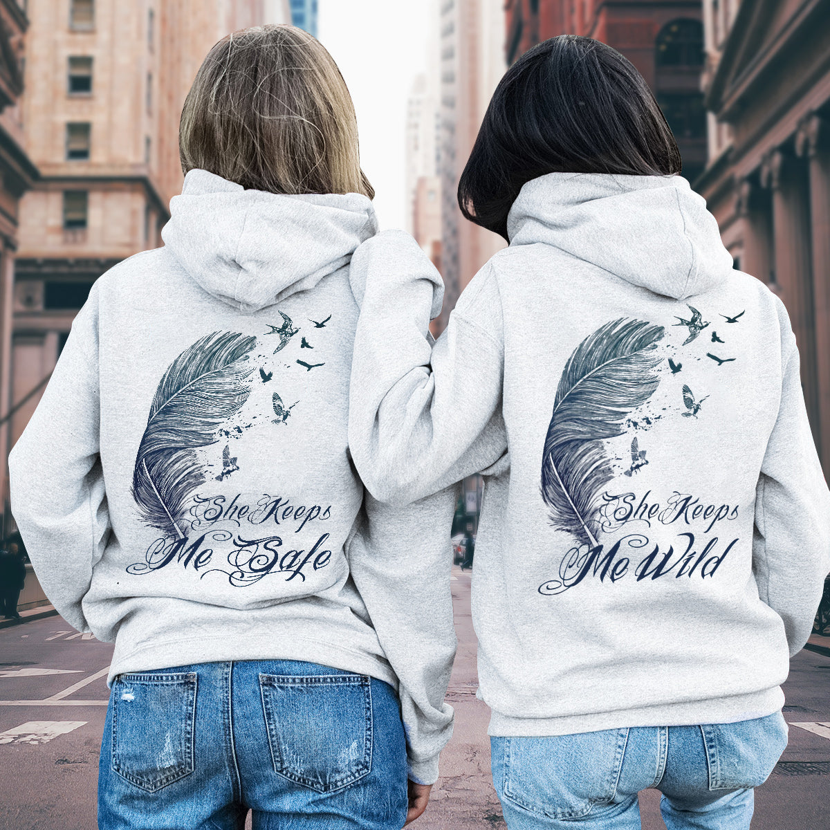 She Keeps Me Wild She Keeps Me Safe Hoodie, Memory Couple Hoodie, Couple Hoodie, Husband Wife Hoodie, Family Hoodie, Unisex Sweater, Sweatshirt