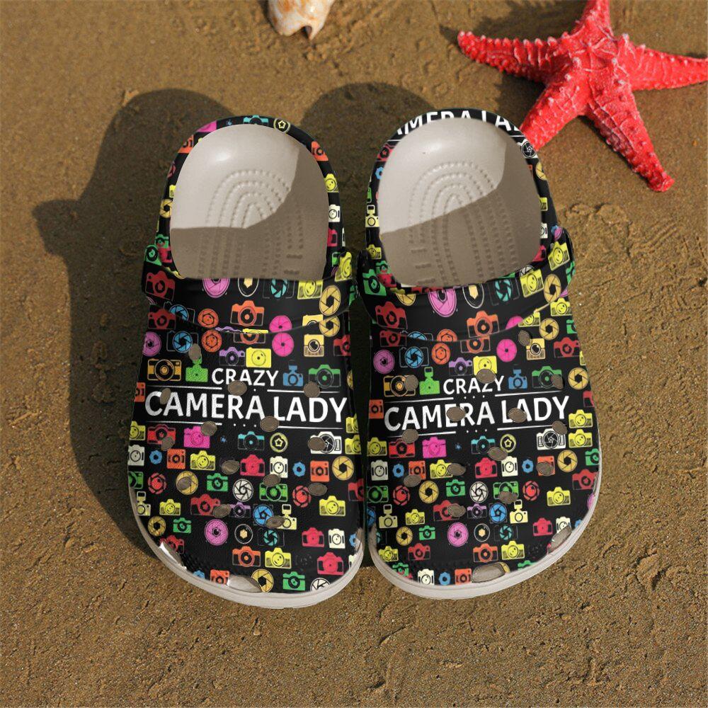 Photograph Personalized Clog, Custom Name, Text, Color, Number Fashion Style For Women, Men, Kid, Print 3D Crazy Camera Lady