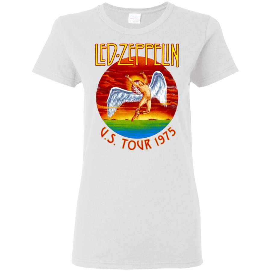 Led Zeppelin Unisex-Adults Official Swan Songs 1975 Album Ladies’ T-Shirt