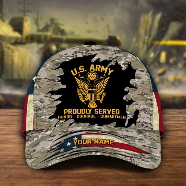 Personalized Veteran All Over Print Classic Cap, Premium Veteran 3D Honor Courage Baseball Cap