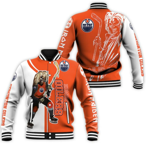 Edmonton Oilers Baseball Jacket Bh92