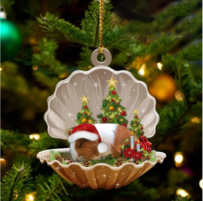 Guinea Pig3-Sleeping Pearl In Christmas Two Sided Ornament