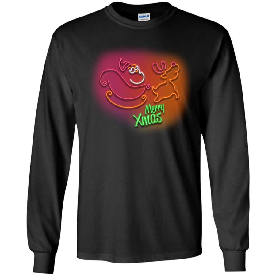 christmas – Santa – Reindeer lights LS Shirt/Hoodie/Sweatshirt