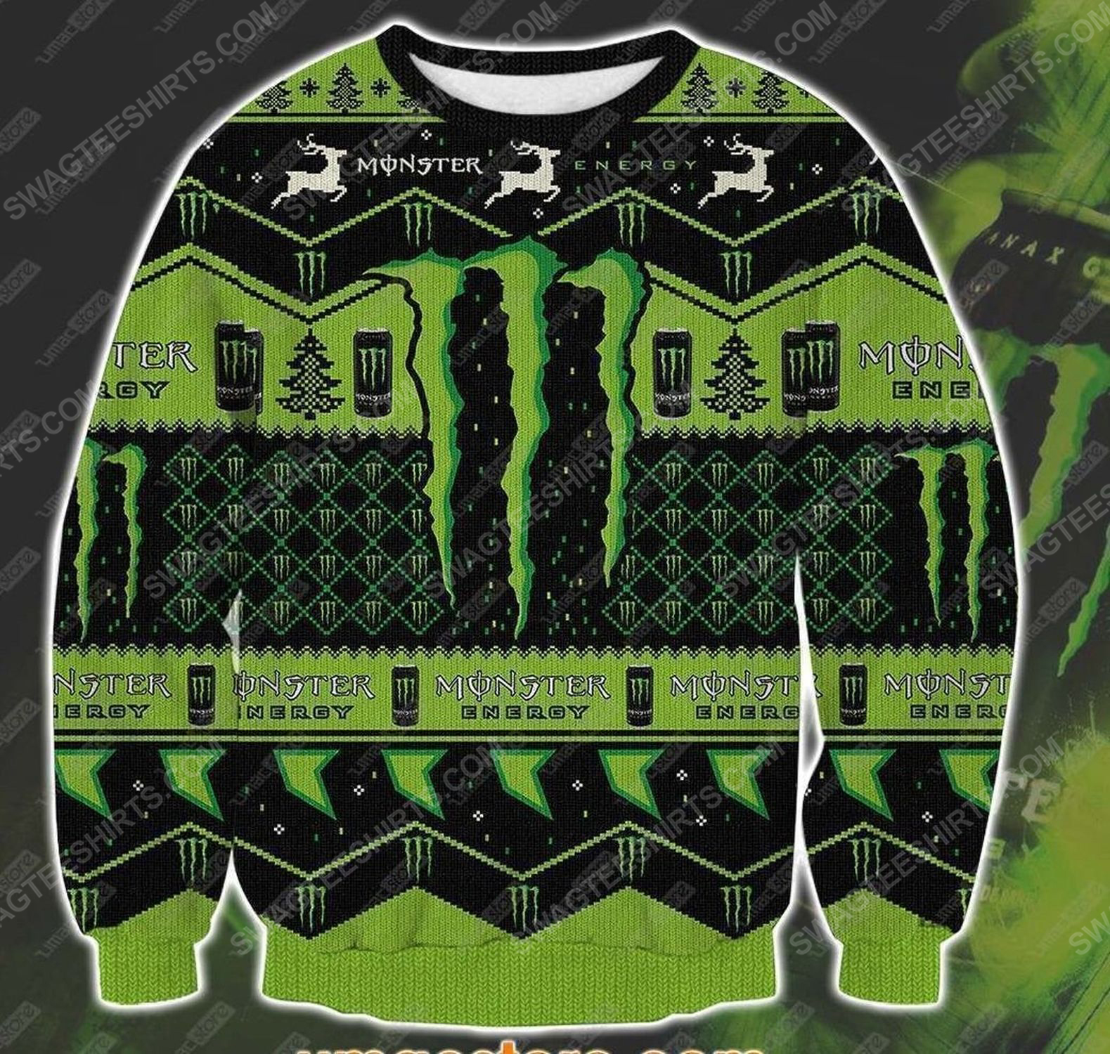 [Special Edition] Monster Energy Drink All Over Print Ugly Christmas Sweater – Maria