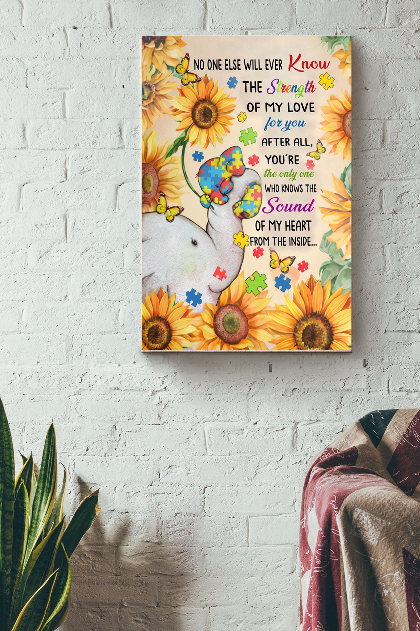 No One Else Will Ever Know How Much I Love You Elephant Parents To Their Autism Child Poster Wrapped Canvas