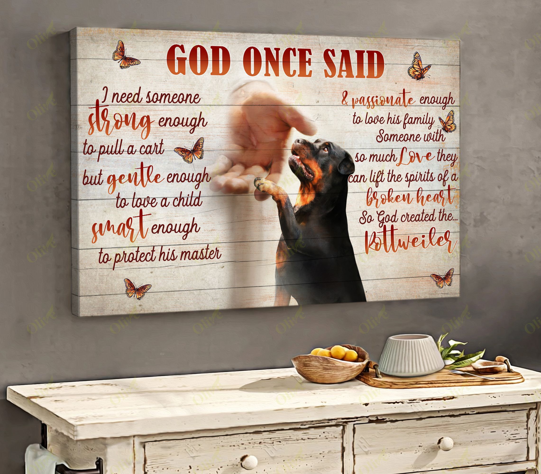 God Created The Rottweiler 2 Canvas And Poster | Wall Decor Visual Art