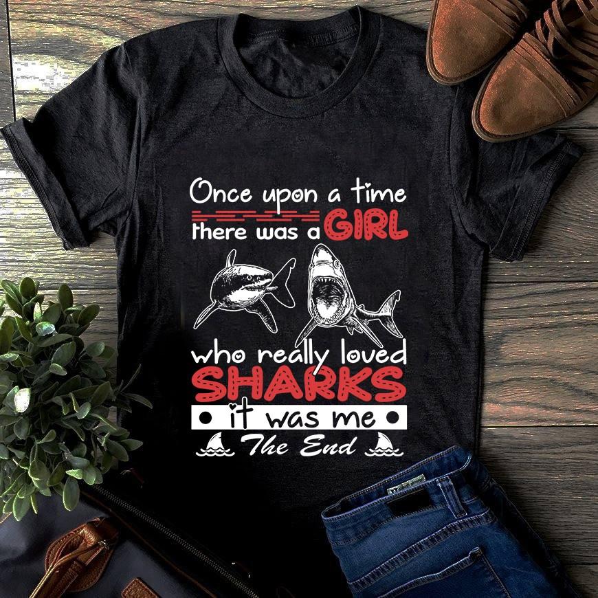 Once Upon The Time There Was A Girl Who Really Loved Shark- It Was Me Personalized Unisex T Shirt, Youth Shirts, Hoodie, Long Sleeve, Sweatshirt For Men Women Kids