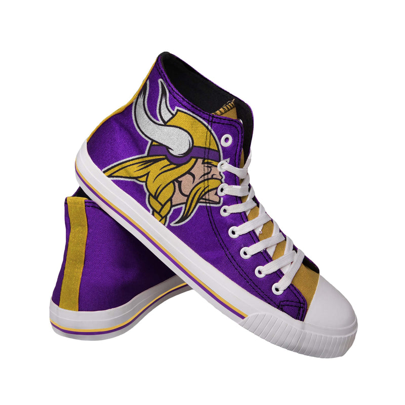 Minnesota Vikings Mens NFL High Top Big Logo Canvas Shoes