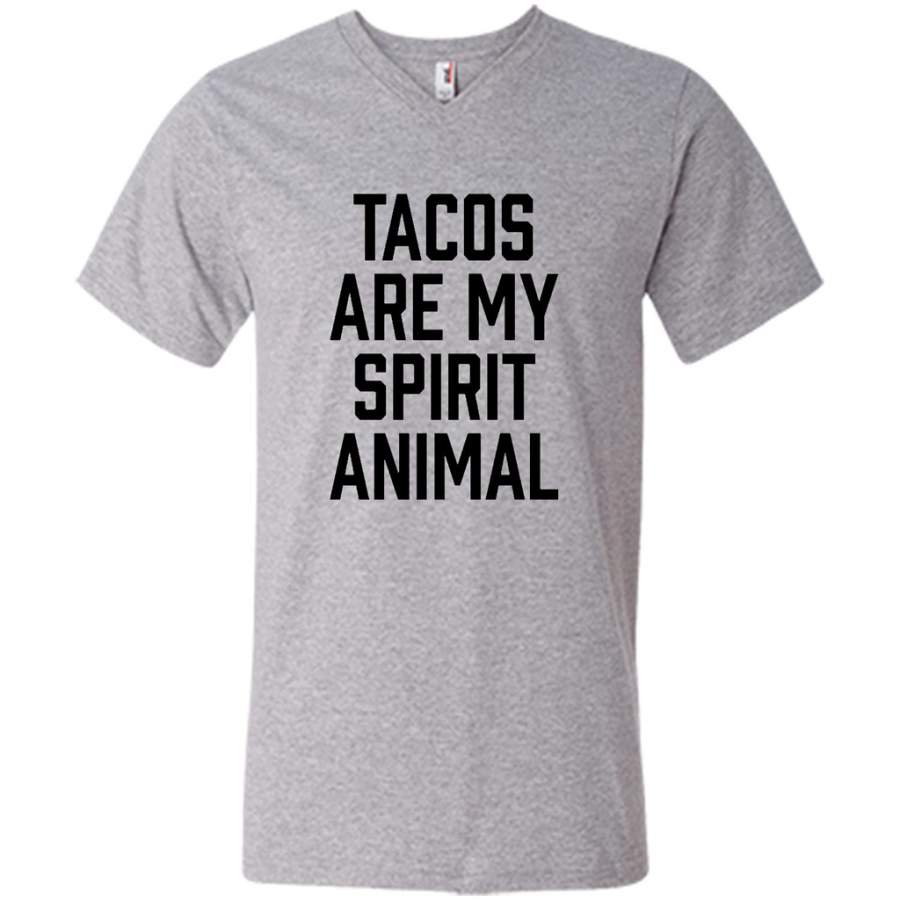 Tacos Are My Spirit Animal – Canvas Unisex V-Neck Shirt