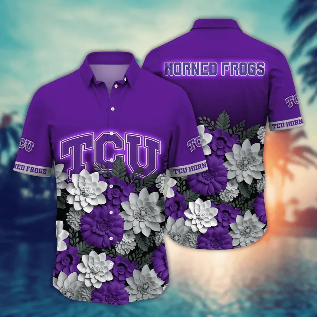 Tcu Horned Frogs Ncaa Flower Aloha Hawaiian Shirt 12, Ncaa Hawaiian Shirt