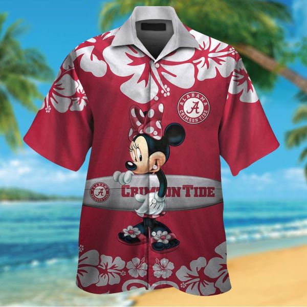 Alabama Crimson Tide & Minnie Mouse Hawaiian Shirt