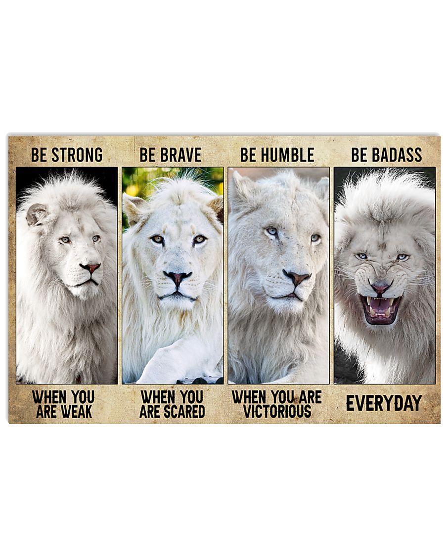 White Lion Be Strong Poster And Canvas, Wall Decor, Wall Art, Canvas Instructure, Wall Art, Poster Store, Wall Decals, Canvas Wall Art