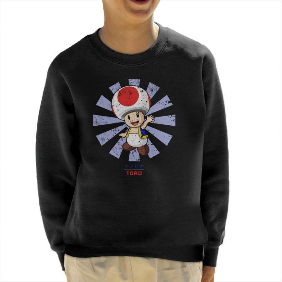 Toad Retro Japanese Super Mario Kid’s Sweatshirt