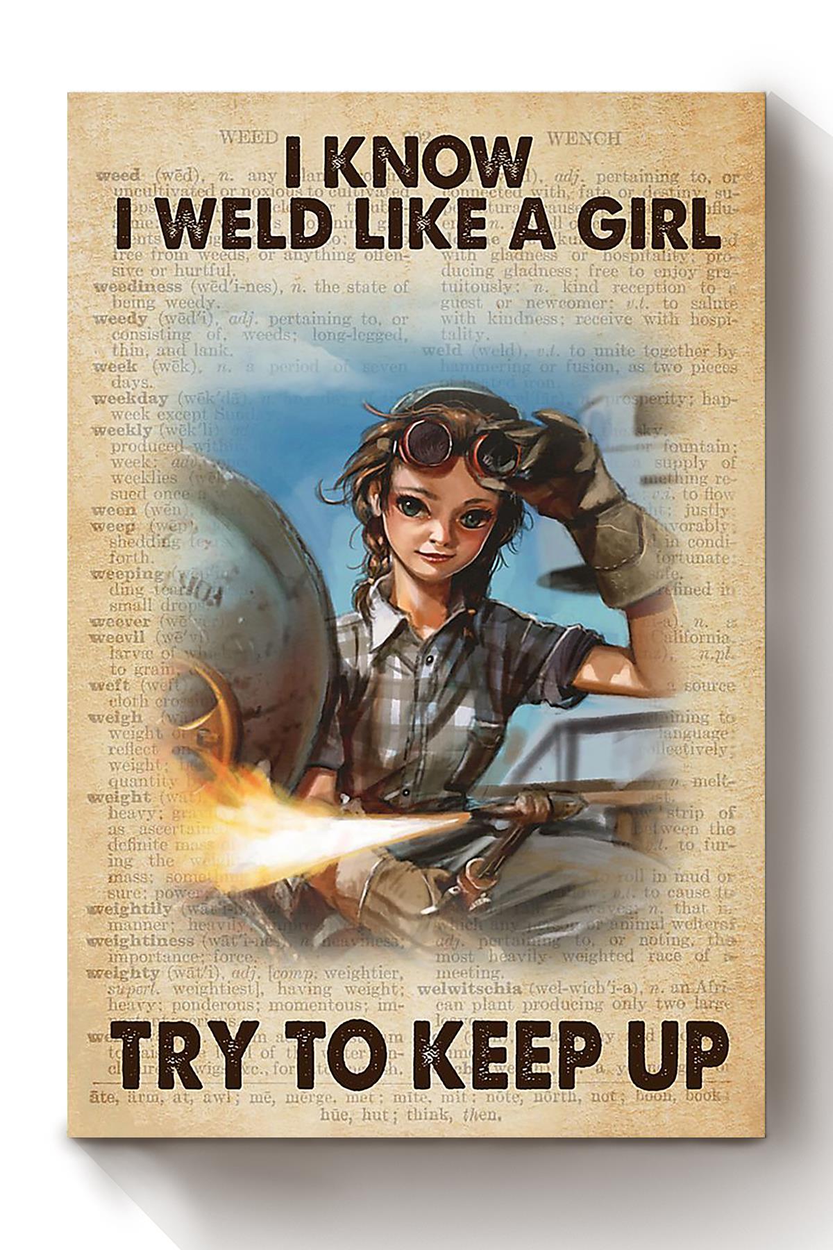 Welder Girl Girls Wall Decor Gift For International Women Day Home Decor Girlfriend Canvas