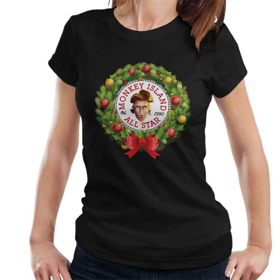 Christmas Monkey Island Guybrush Threepwood Converse All Star Women’s T-Shirt