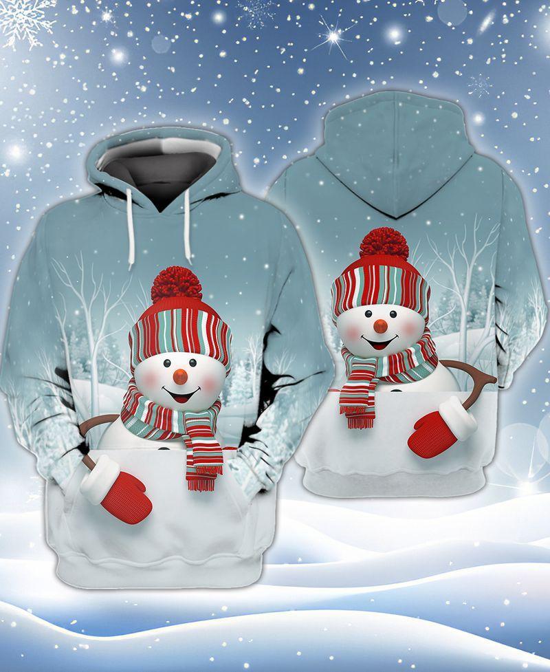 Cute Snowman Design Gift For Christmas Holiday 3D Hoodie