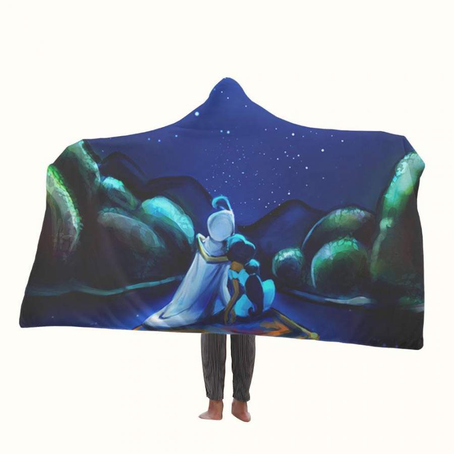 Aladdin and Jasmine Art Hooded Blanket