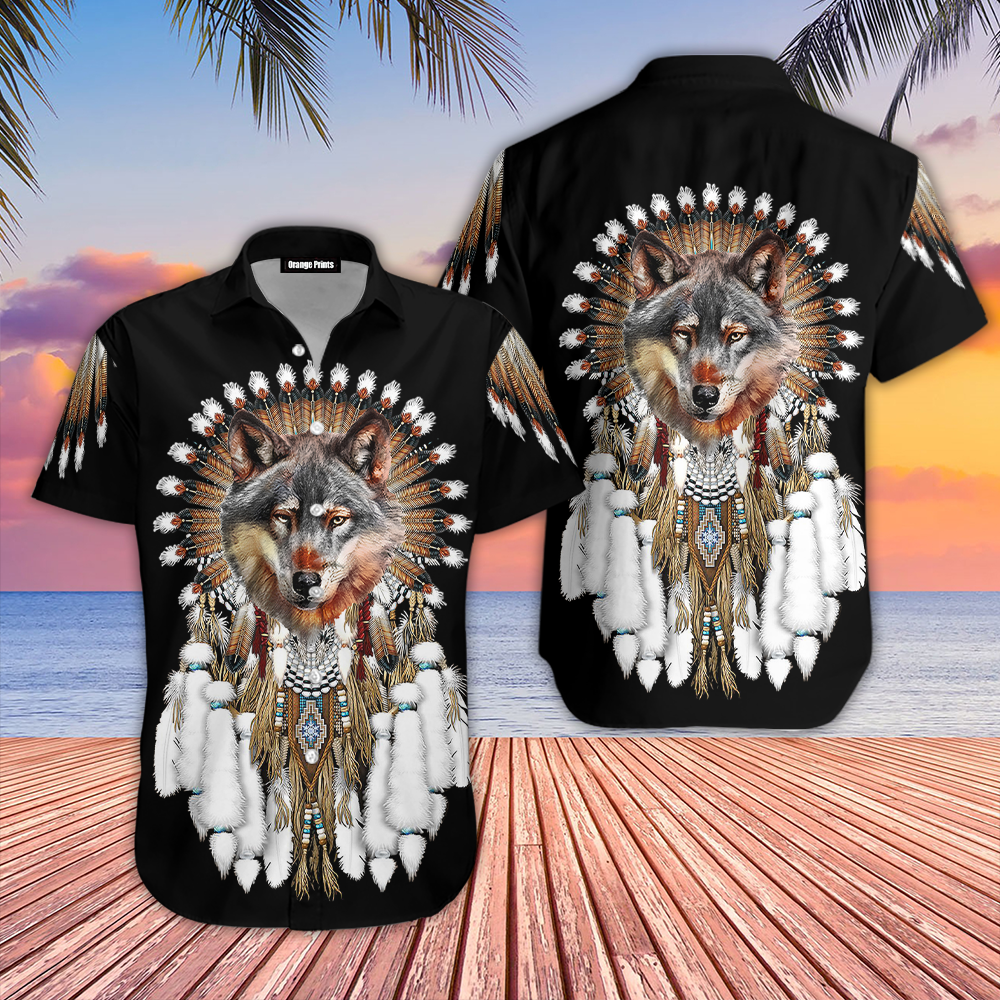 Native Wolf Dreamcatcher Unique Aloha Hawaii Shirts For Men Women Ha57603