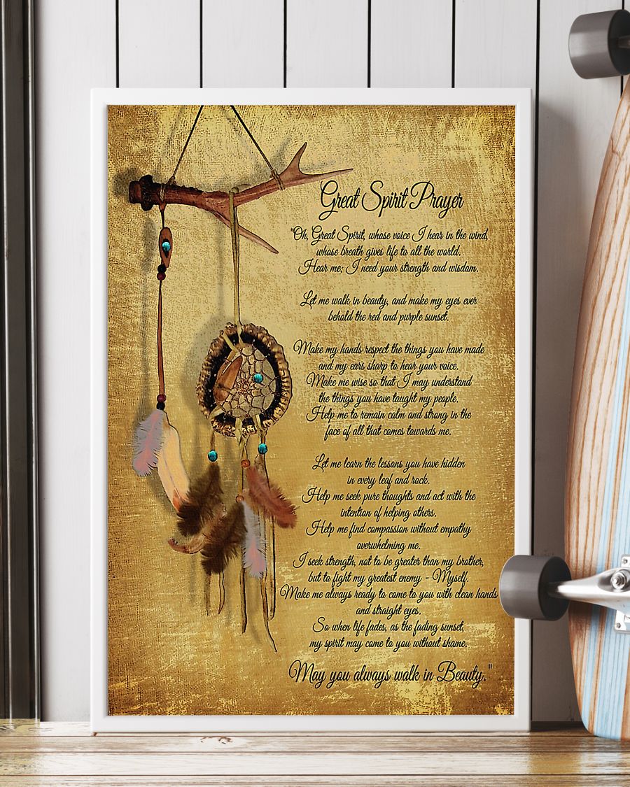 Native American Great Spirit Prayer Vertical Canvas And Poster | Wall Decor Visual Art