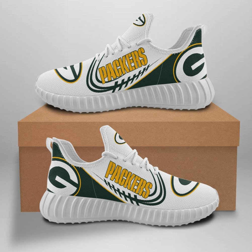 Green Bay Packers Sneakers Big Logo Yeezy Shoes Art 1980