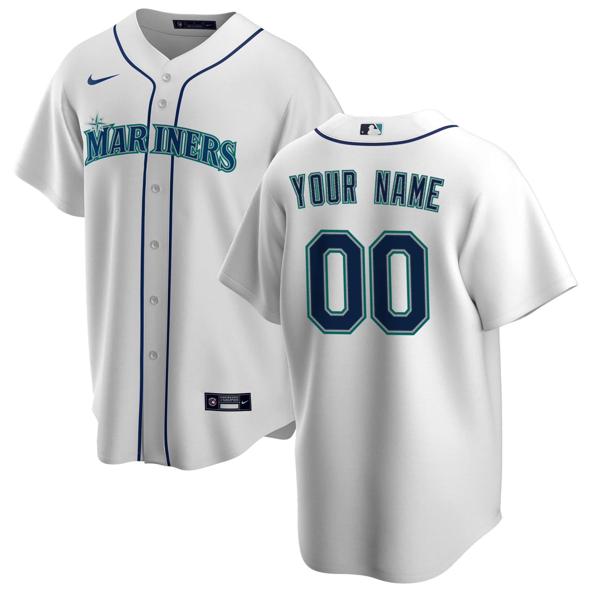 Seattle Mariners Home Replica Custom Jersey – White