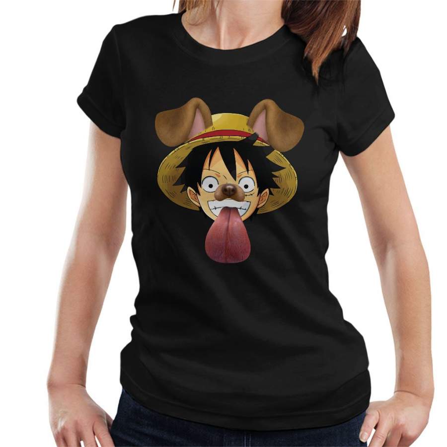 One Piece Monkey D Luffy Dog Snapchat Filter Women’s T-Shirt