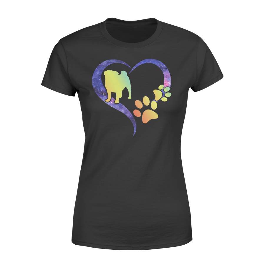 Pug dog paw galaxy women T shirt design – IPH292