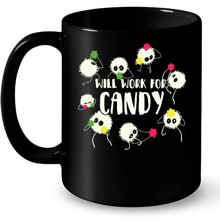 Will Work For Candy, Totoro Funny B – Full-Wrap Coffee Black Mug