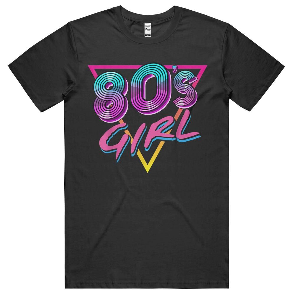 80’s Girl Birthday Party Costume Retro Vintage Gift Women T-shirt