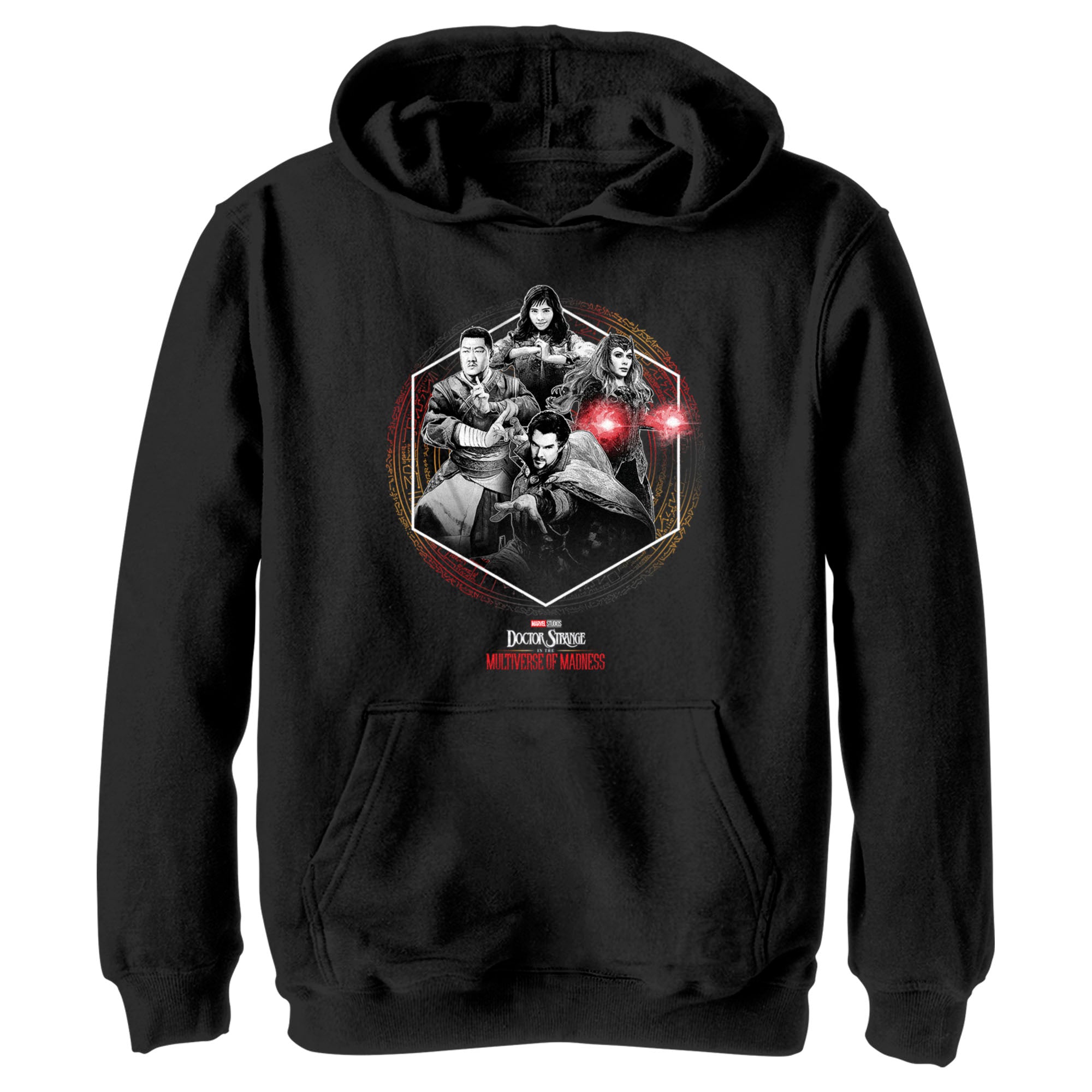 Boy’S Marvel Doctor Strange In The Multiverse Of Madness Black And White Panel Pull Over Hoodie