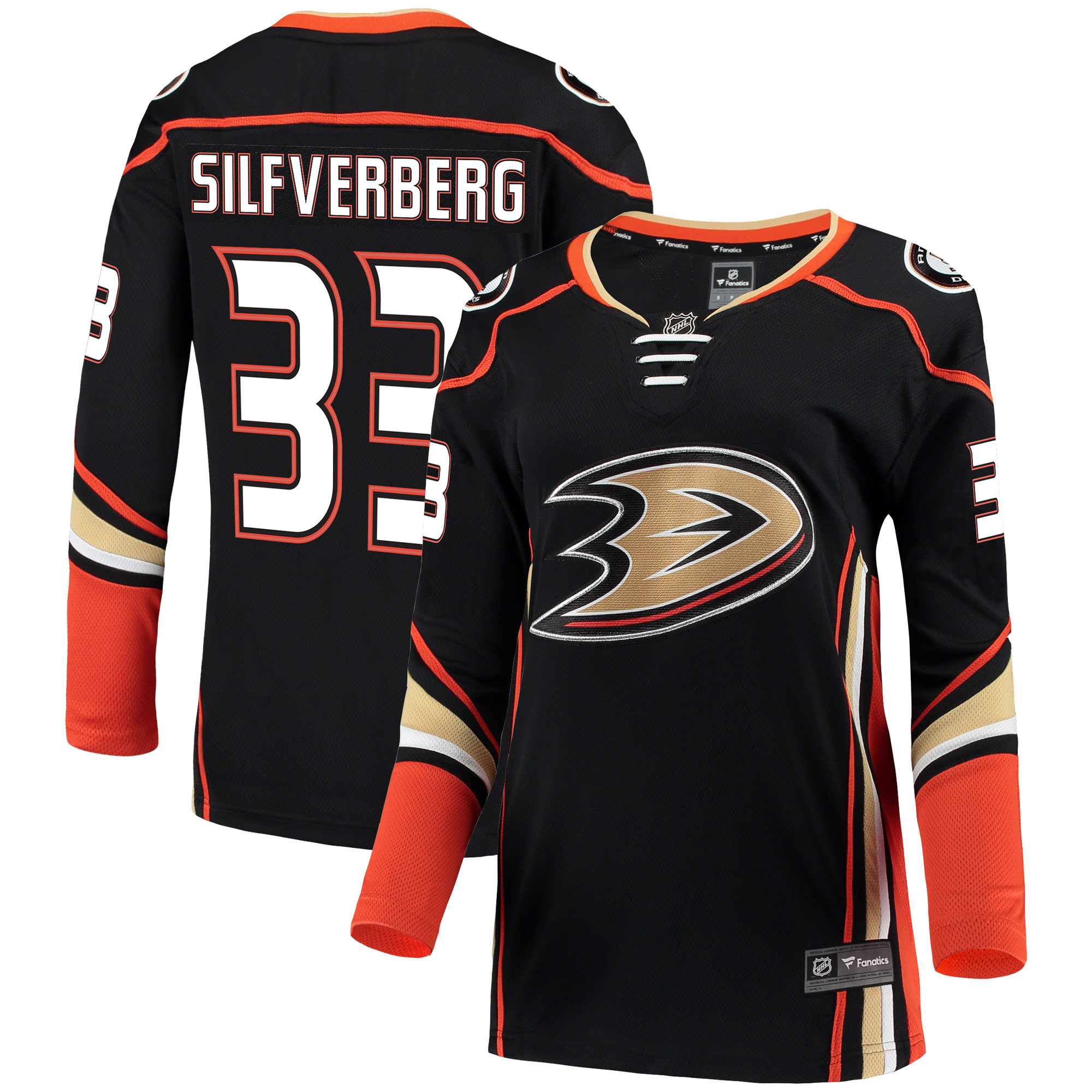 Women's Anaheim Ducks Jakob Silfverberg Black Breakaway Jersey