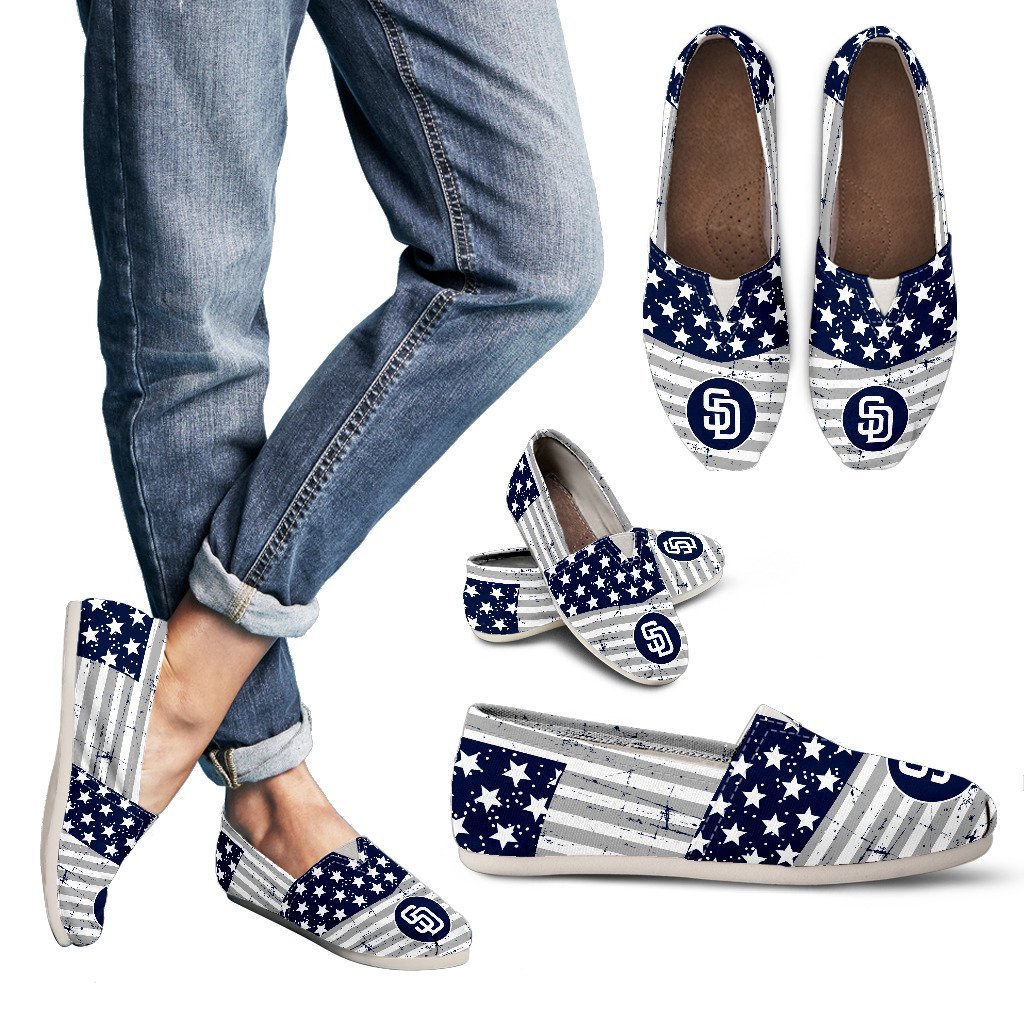 Vintage Star America Flag San Diego Padres Women Casual Shoes