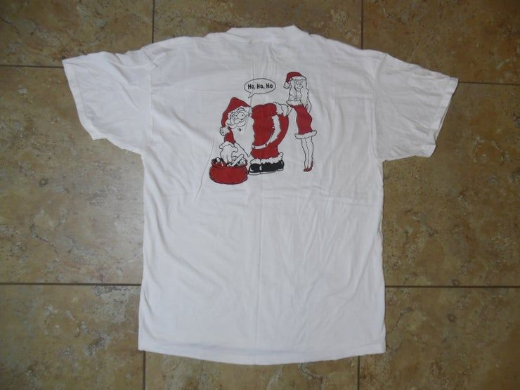 Vtg Le Girls Ho Ho Ho Santa Christmas Shirt