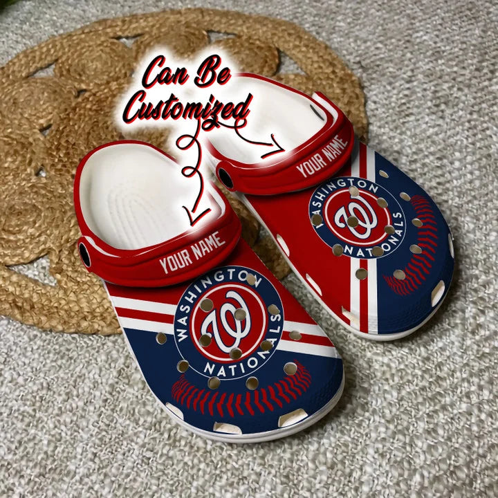 Baseball Crocss – W.Nationals Personalized Baseball Logo Team Clog Shoes