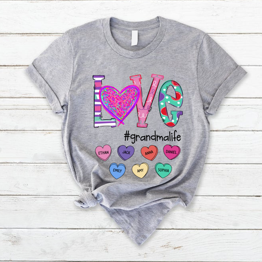 Love Grandma Life Art Grandkids Shirt