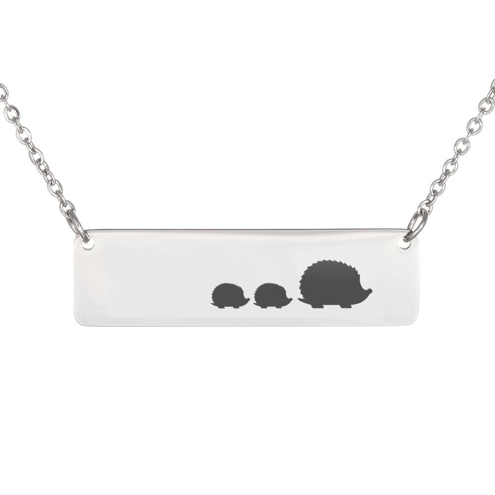 Personalized Mama Hedgehog + 2 Babies Hedgehogs – Necklace