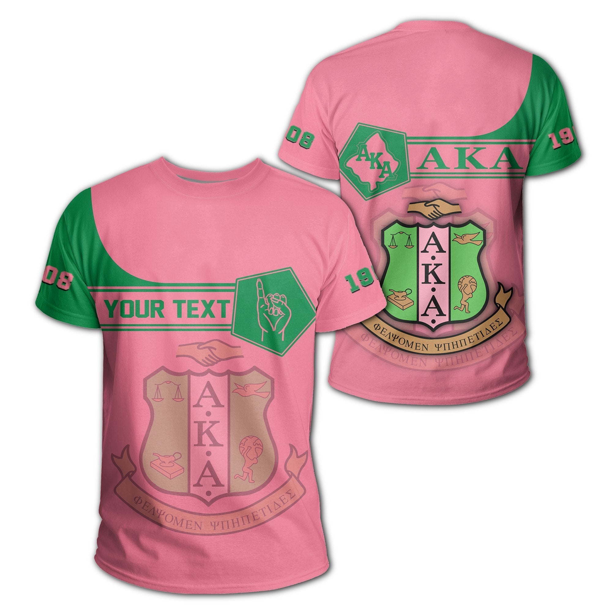 Greek Life T-Shirt – Personalised Alpha Kappa Alpha Bagslobby T-Shirt – Ver. Pink – Simple Style