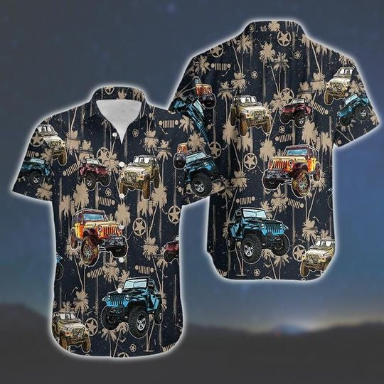 Hawaiian Shirt Eat Sleep And Jeep Tropical Black Aloha Shirts Ha60391