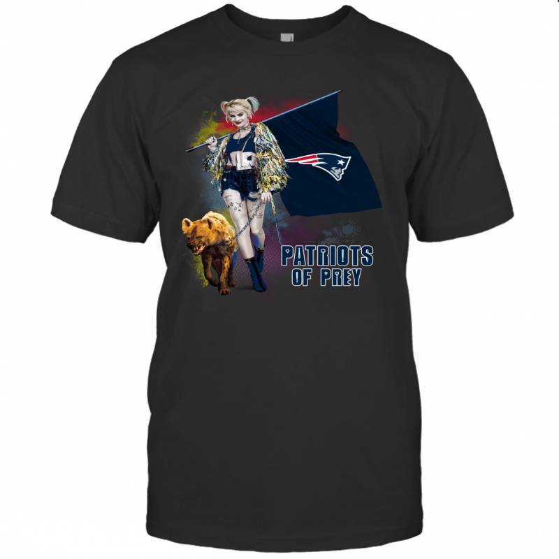 Harley Quinn flag New England Patriots Of Prey T-Shirt