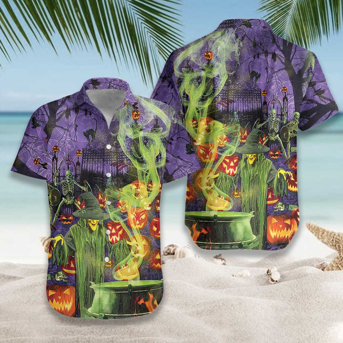 Fright Night Witch Hour Halloween Hawaii Shirt Unisex Adult Ha21466