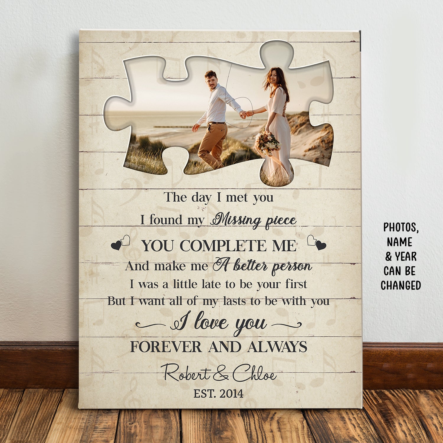 You’re My Missing Piece – Personalized Custom Matte Canvas – Wall Art For Husband Wife