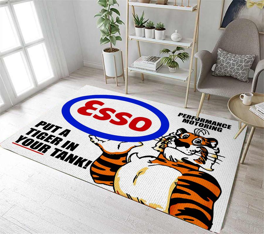 Esso Rustic Look Vintage Retro Put A Tiger In Your Tank Man Cave Rug 06929