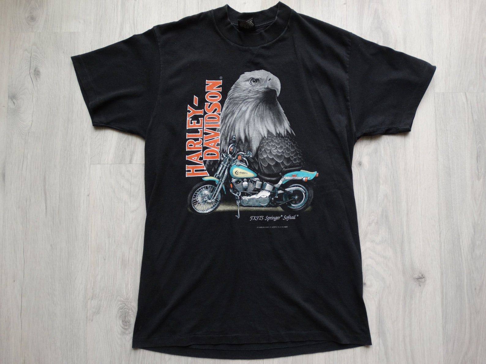 Harley-davidson Vintage 1991 3d Emblem 3d Emblem Fort Worth Texas Shirt ...