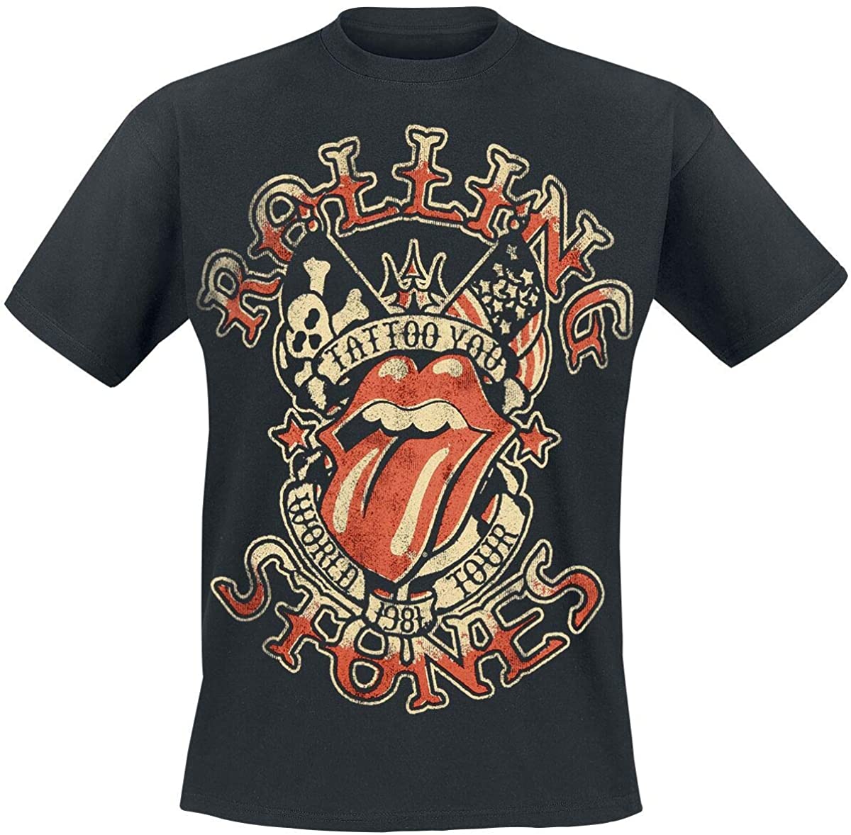 The Rolling Stones Tattoo You Tour Männer T-Shirt Schwarz Band-Merch, Bands, Nachhaltigkeit