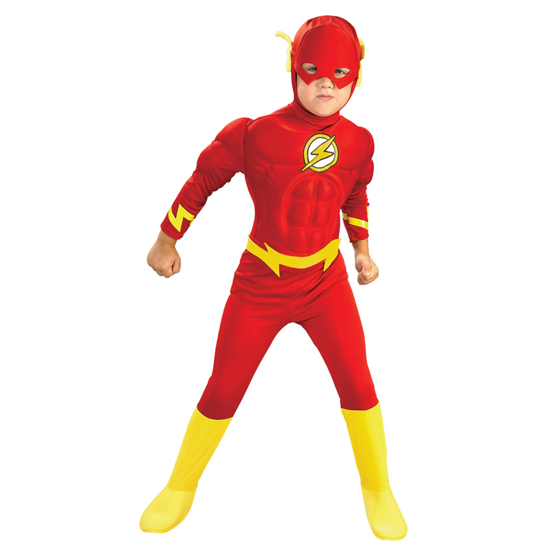 The Flash Muscle Costume Boys Superhero Halloween Costume for Kids alx