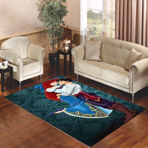 Ariel And Eric Little Mermaid Cartoon Living Room Carpet Rugs