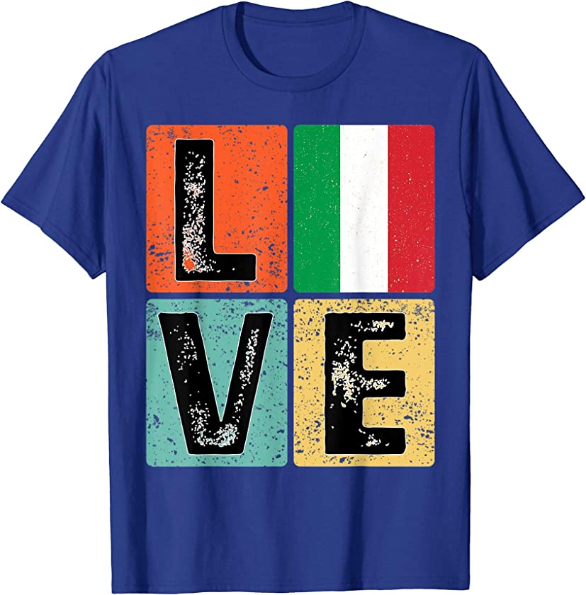 Vintage Retro I Love Italy Flag for Italian Pride T-Shirt